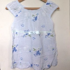 New Without Tags Blue Floral Pajama Set